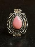Pink Conch Tear Drop Ring Size 6 | 925 Sterling Silver G541