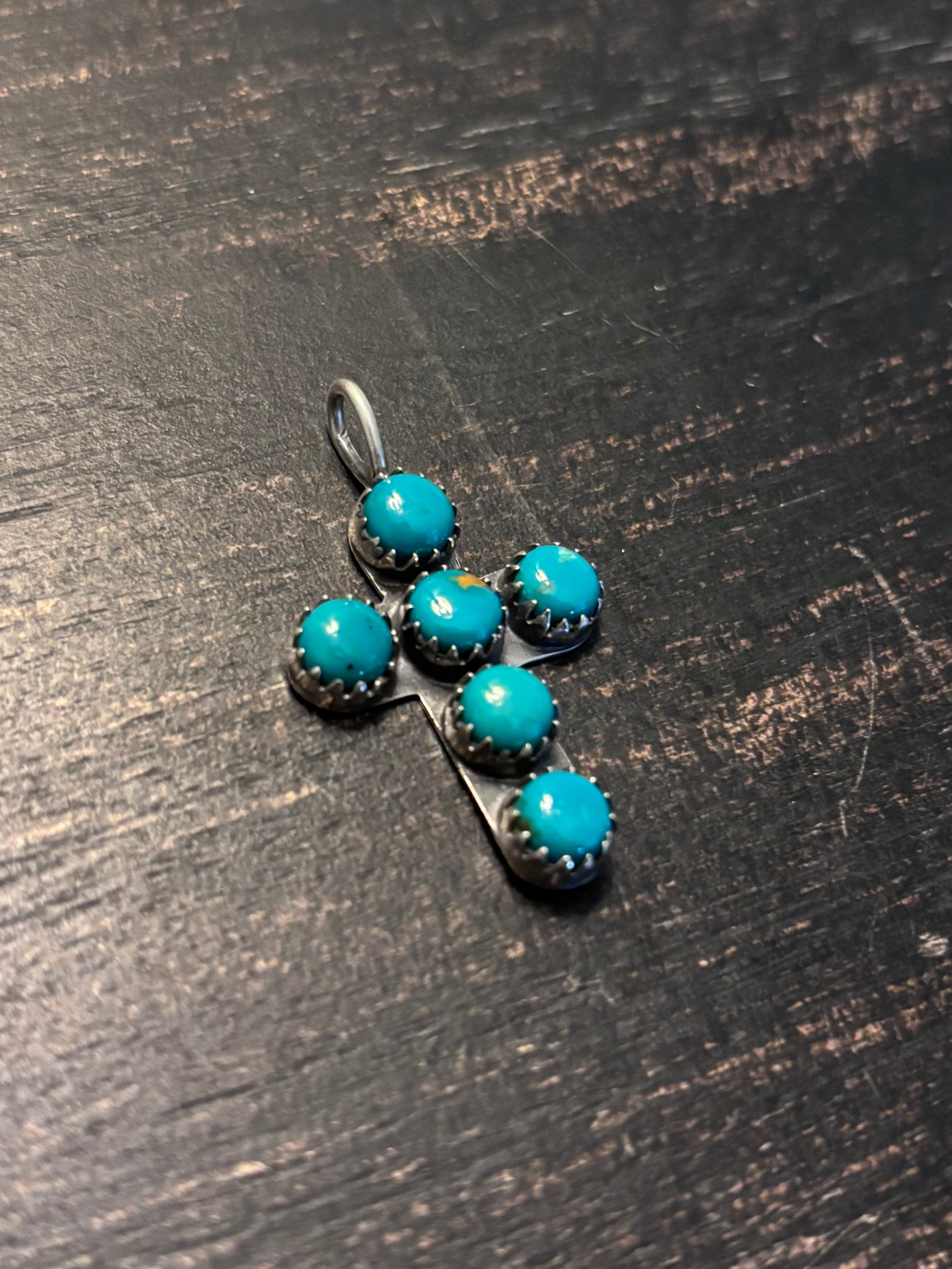 Turquoise Cross Pendant | 925 Sterling Silver Southwestern A114