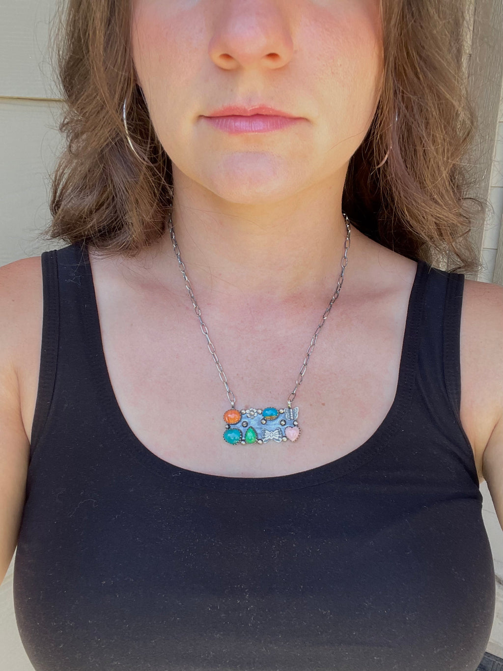Multi-Stone Bar Necklace | 925 Sterling Silver D213