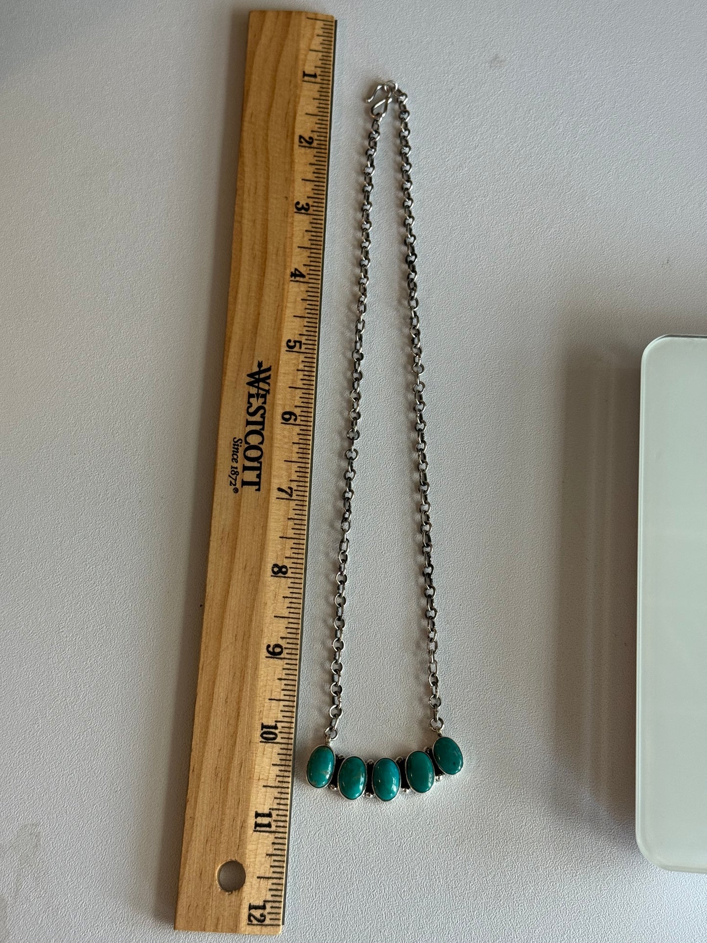 Kingman Turquoise Bar Necklace | 925 Sterling Silver C475