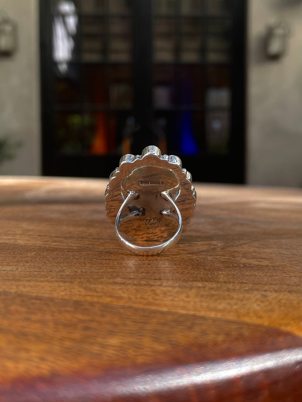 Black Onyx and Spiny Oyster Ring | Sterling Silver 925 | Size 8 C800