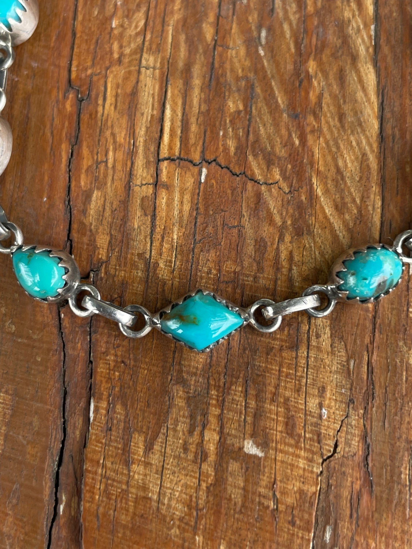 Kingman Turquoise Link Bracelet | 925 Sterling Silver B977