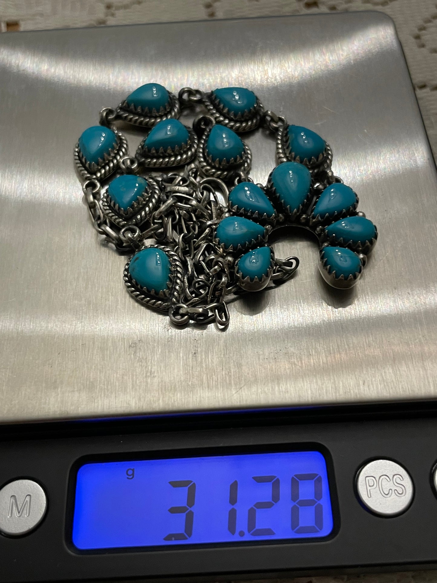 Kingman Turquoise Naja Necklace | Sterling Silver 925 B887