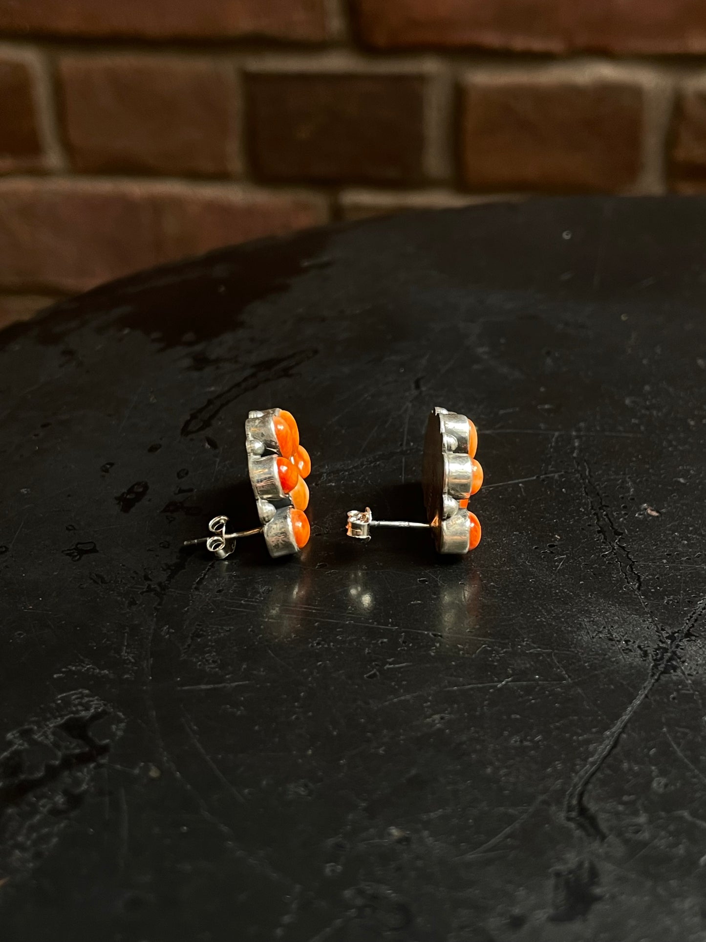 Spiny Oyster Cluster Stud Earrings | Sterling Silver E640