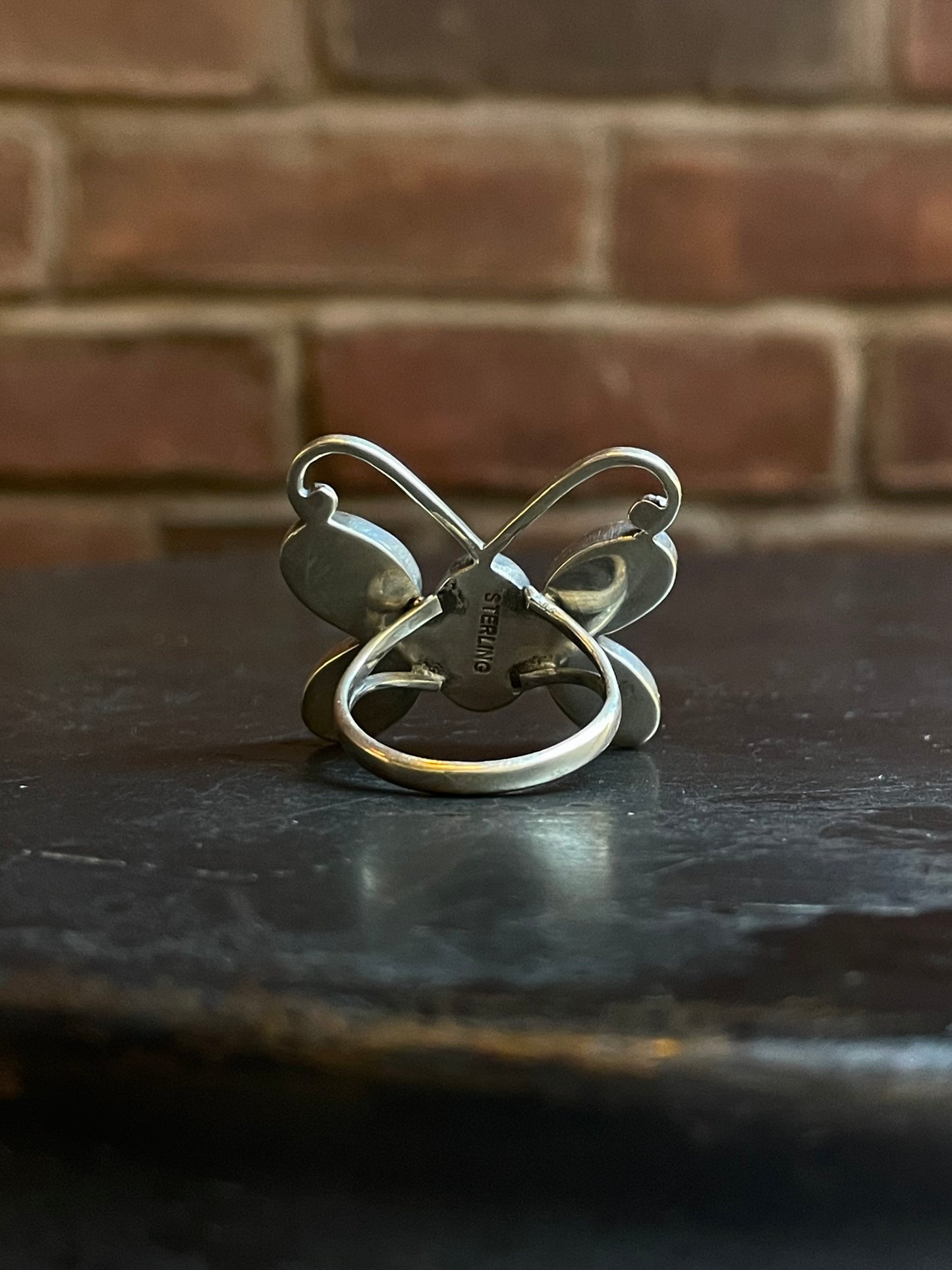 Turquoise Butterfly Ring Size 8.5 | Sterling Silver E869