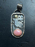 Pink Conch Raven Pendant | 925 Sterling Silver E500
