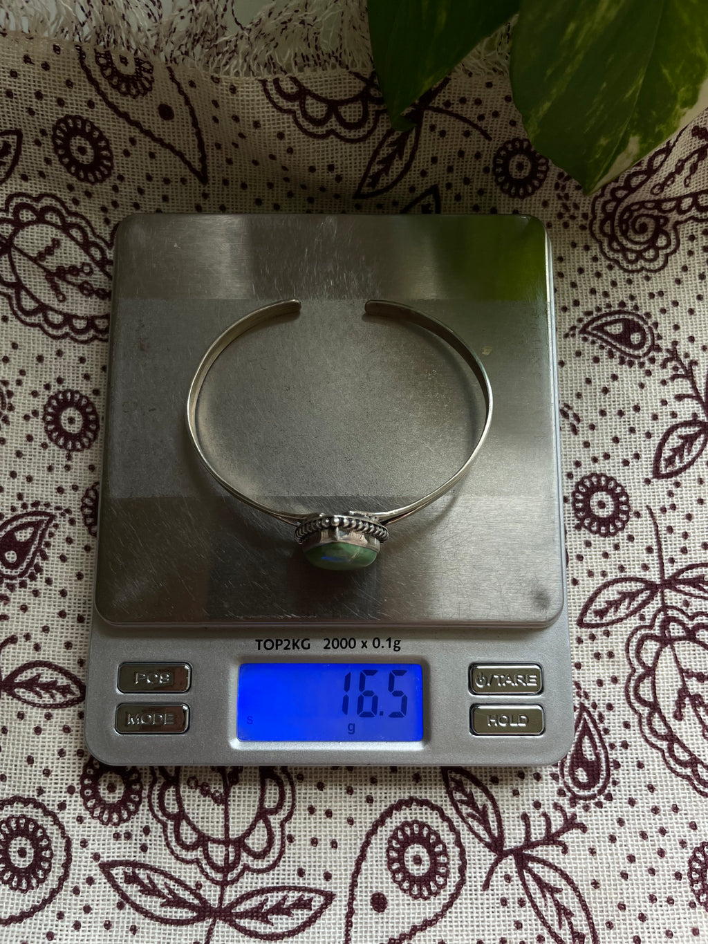 Green Turquoise Teardrop Cuff Bracelet | 925 Sterling Silver D282