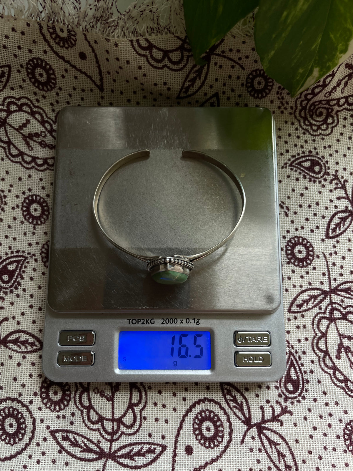 Green Turquoise Teardrop Cuff Bracelet | 925 Sterling Silver D282