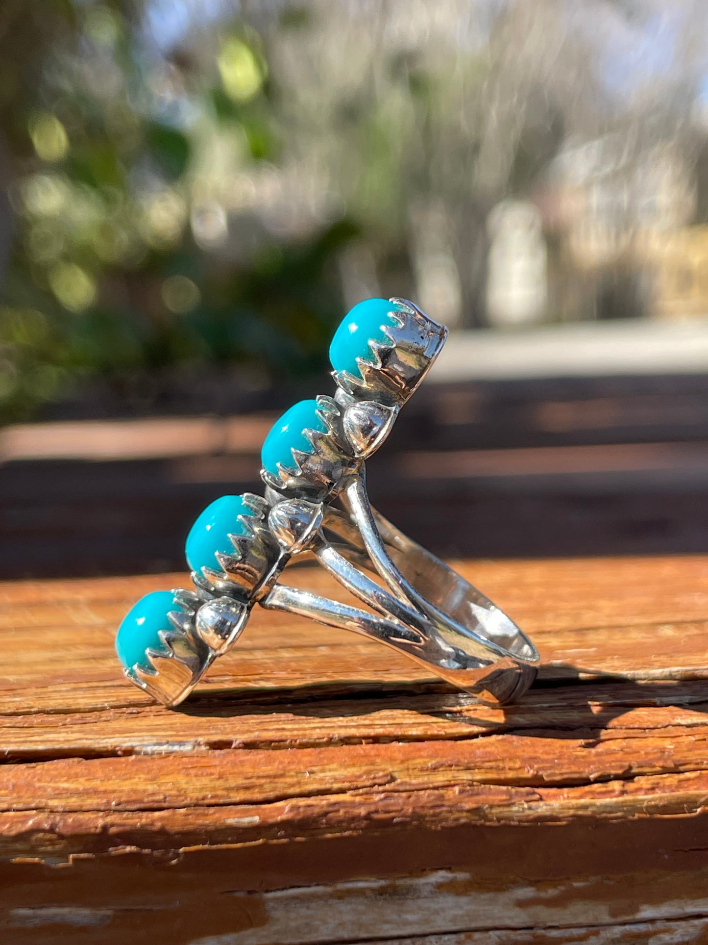 Turquoise Row Ring Size 6.5 | 925 Sterling Silver B940