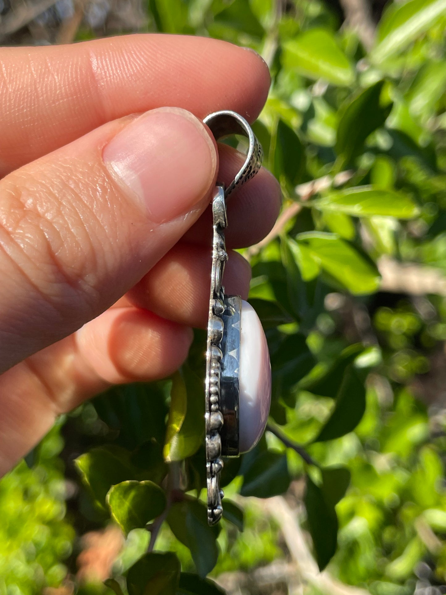 Pink Conch Teardrop Pendant | Sterling Silver 925 B704