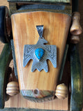 Turquoise Thunderbird Pendant | 925 Sterling Silver Southwestern A111