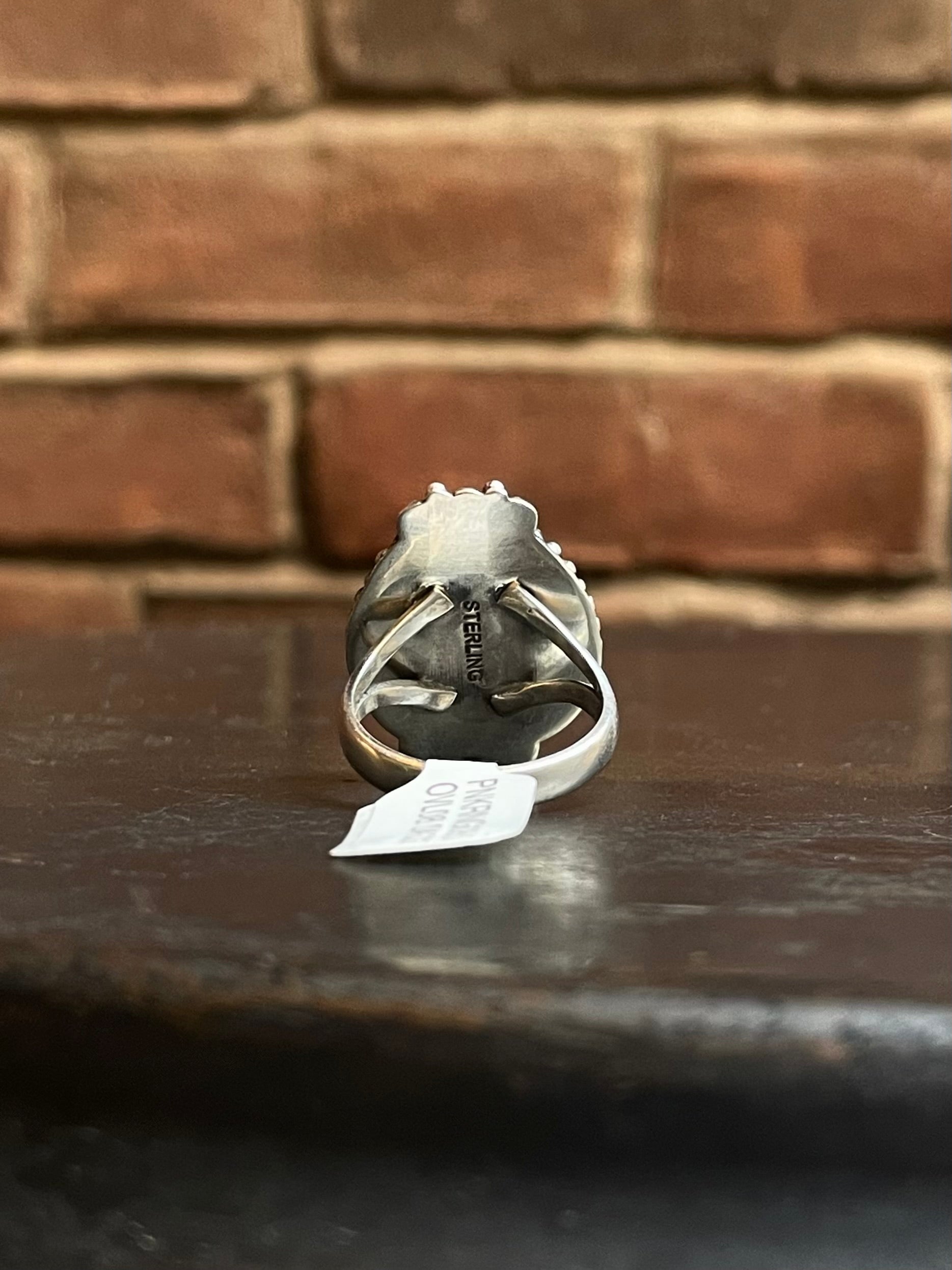 Pink Conch Oval Ring | Sterling Silver | Size 7.75 | A325