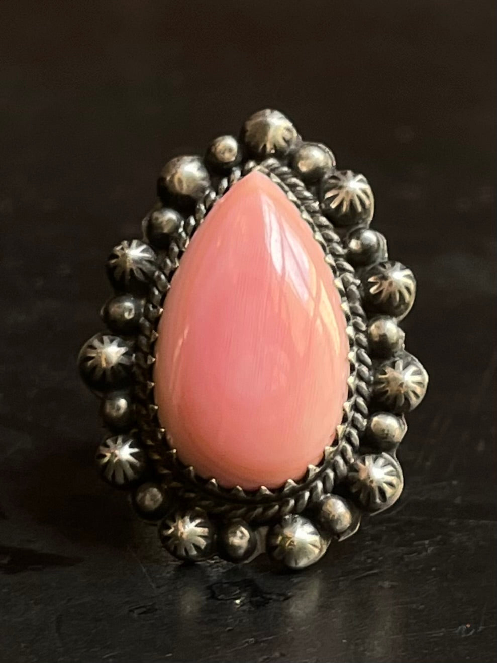 Pink Conch Ring Size 6 | 925 Sterling Silver G106