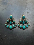 Kingman Turquoise Chandelier Stud Earrings | 925 Sterling Silver G634