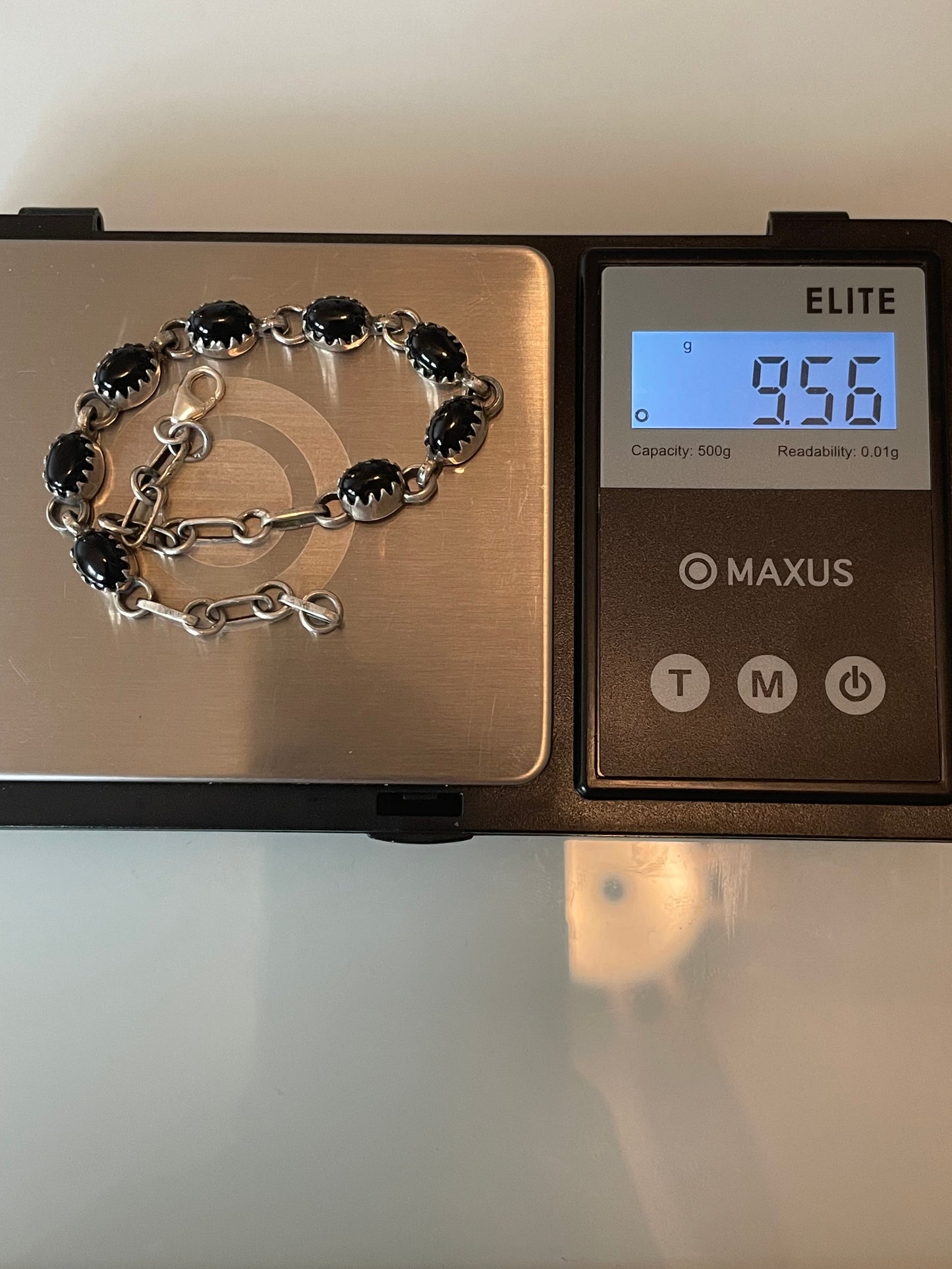 Black Onyx Link Bracelet | Sterling Silver G331