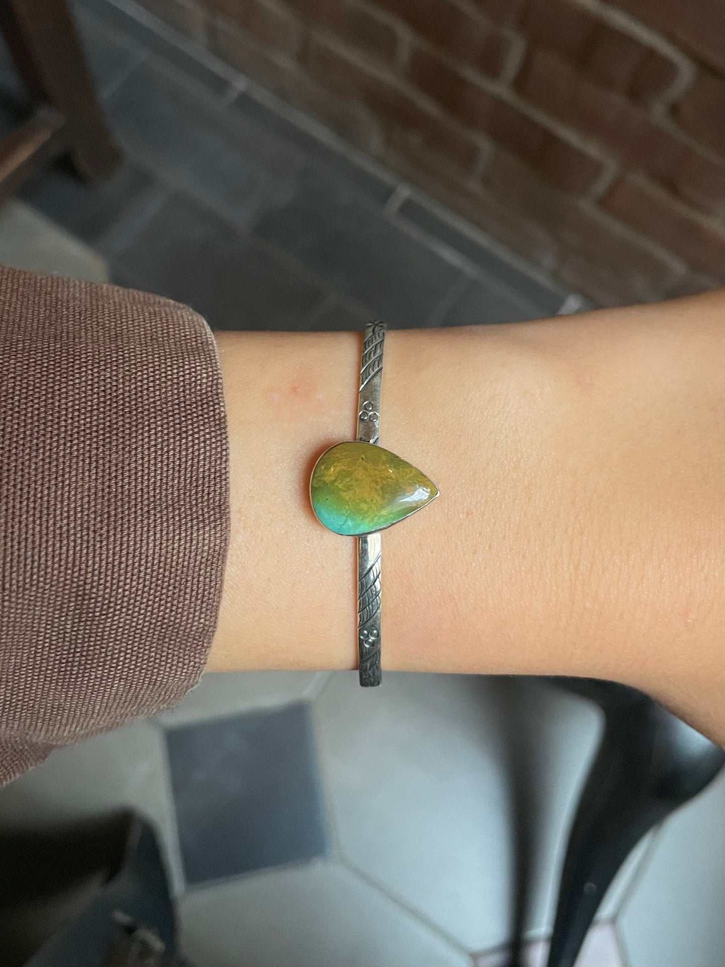 Turquoise Matrix Cuff Bracelet | 925 Sterling Silver C485