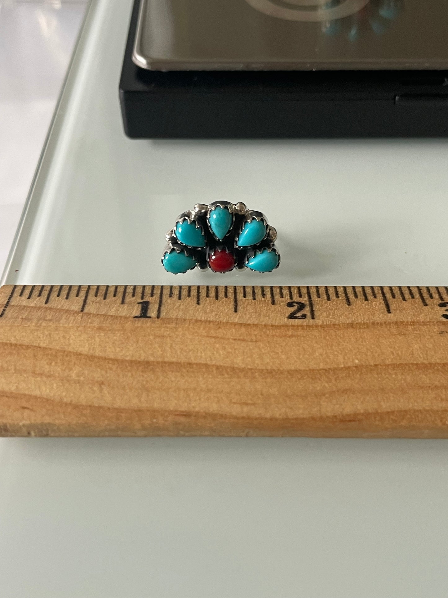 Turquoise Italian Coral Cluster Stud Earrings | Sterling Silver E650