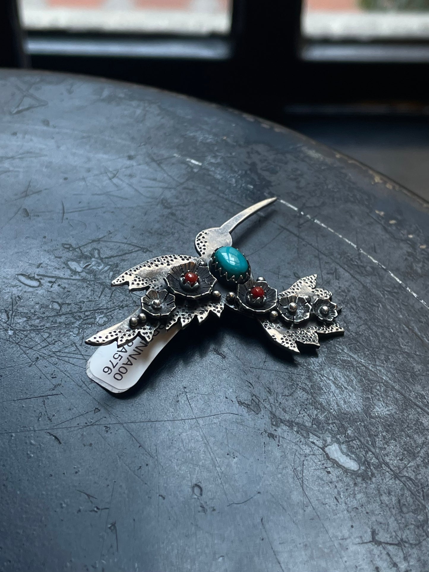 Hummingbird Pendant in Kingman Turquoise | Sterling Silver | A576