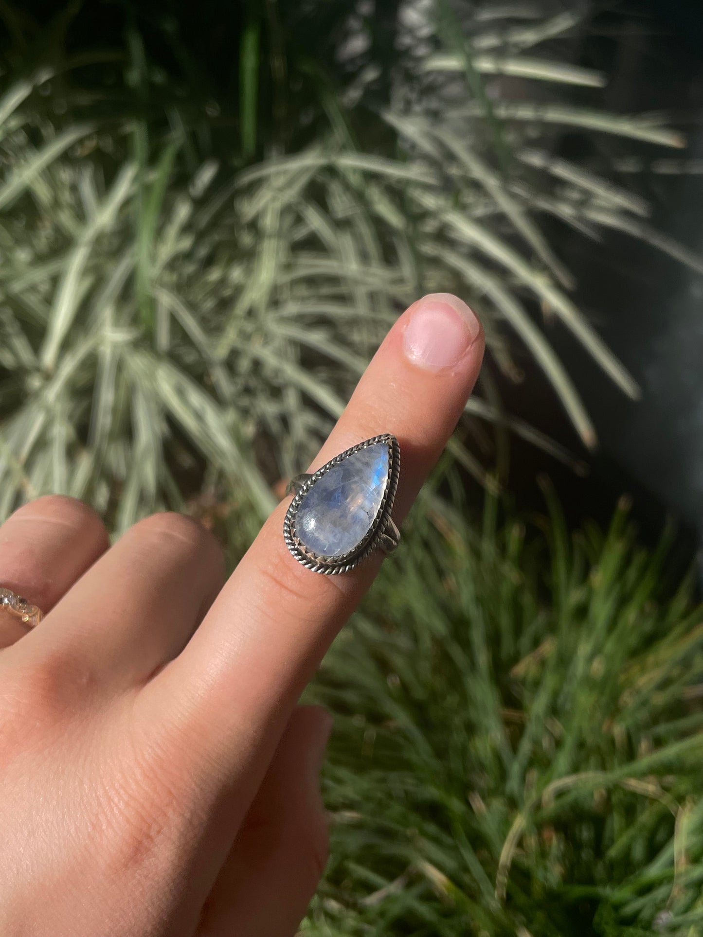 Moonstone Ring | Sterling Silver | Handmade Size 7 C862