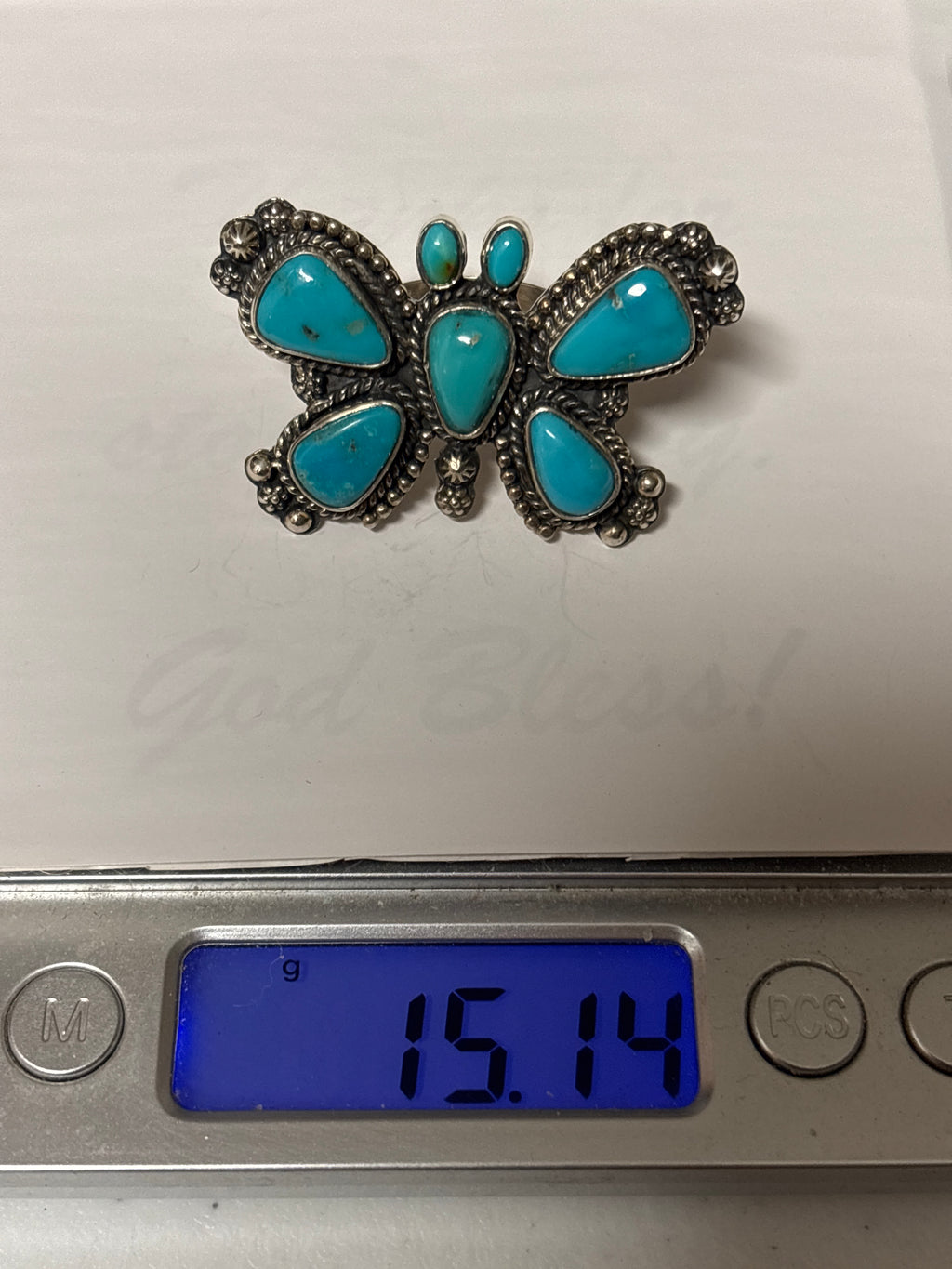 Turquoise Butterfly Ring Size 9 | 925 Sterling Silver C852