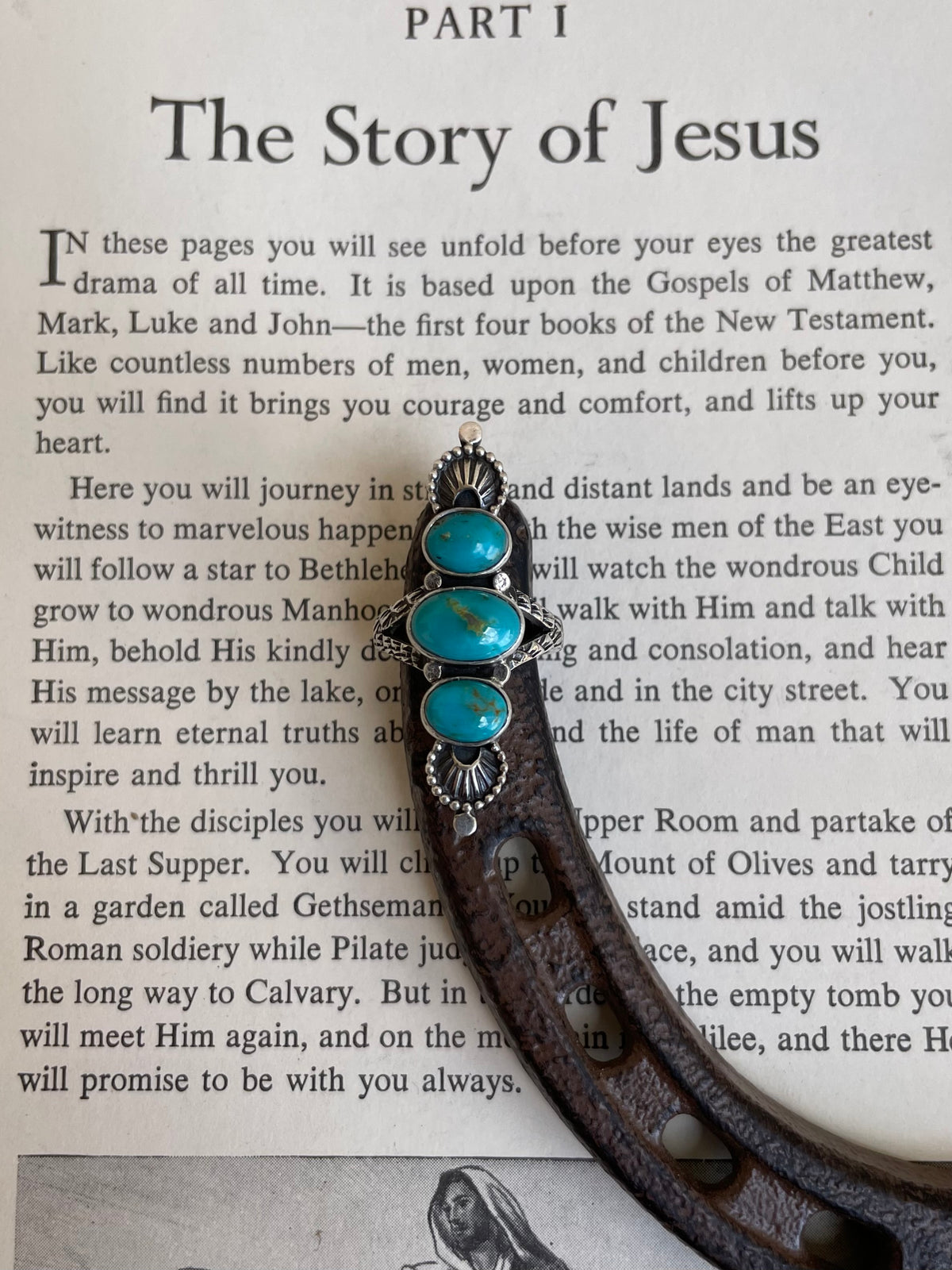 Kingman Turquoise Three Stone Ring | 925 Sterling Silver Size 6 G810