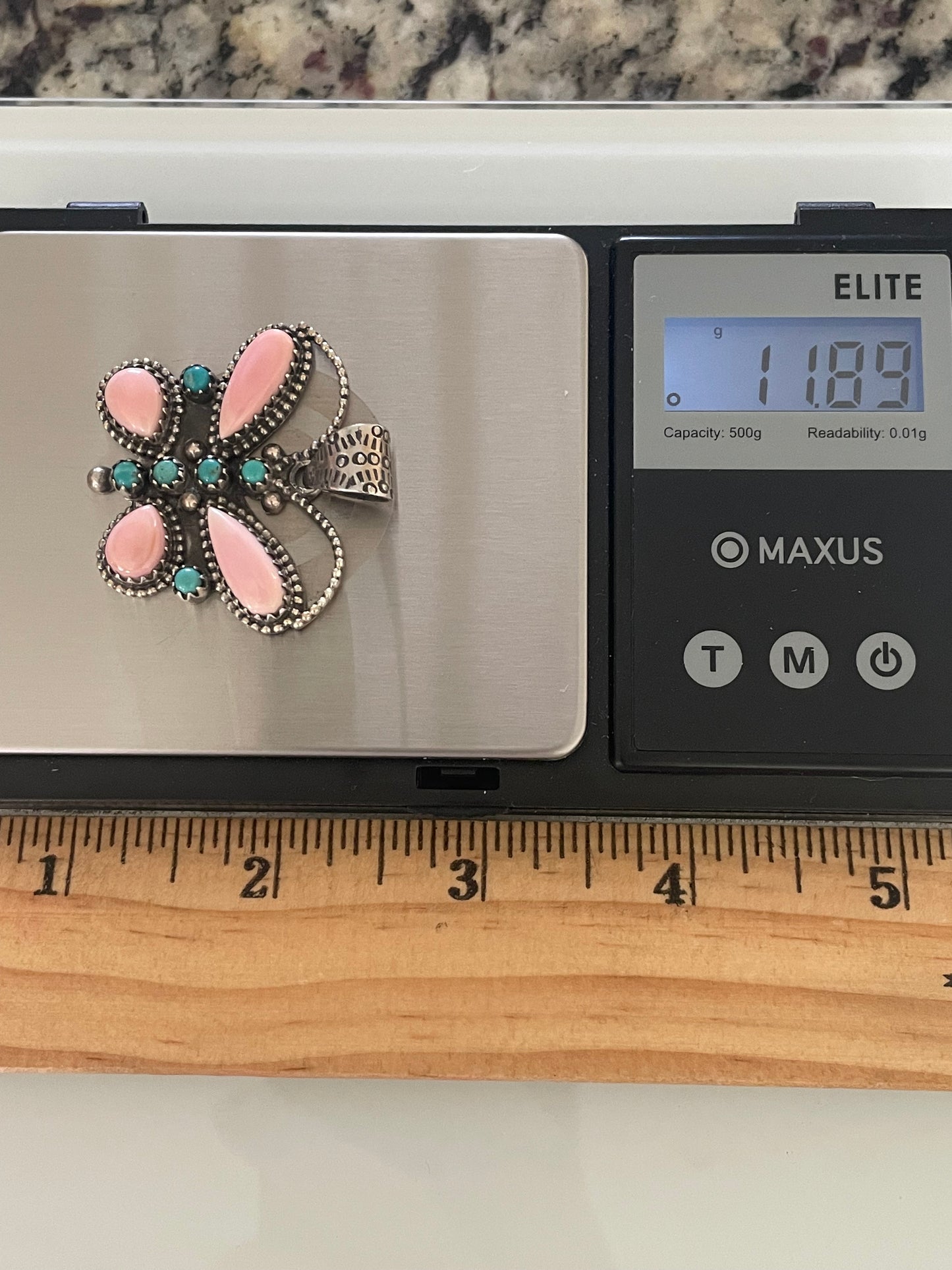 Pink Conch Butterfly Pendant | Sterling Silver G455