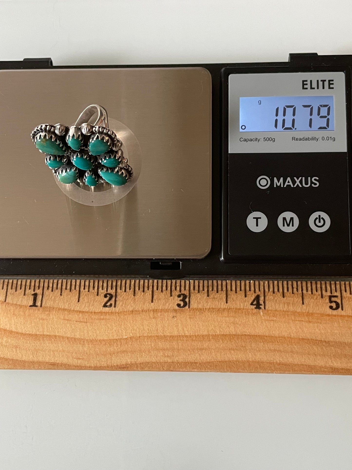 Turquoise Cluster Ring Size 7 | 925 Sterling Silver G264