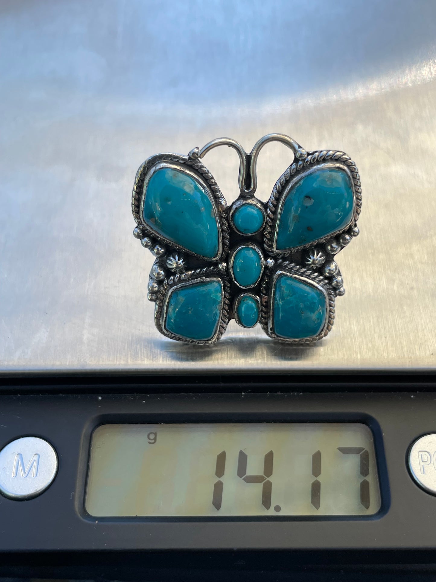 Turquoise Butterfly Ring | 925 Sterling Silver | Size 6.75 B310