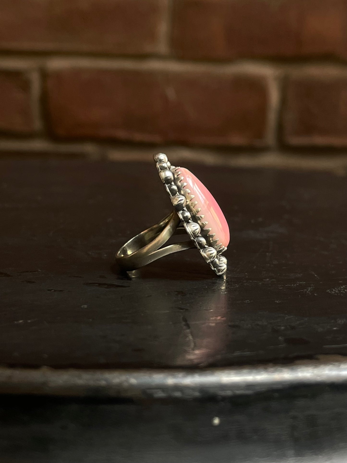 Pink Conch Ring Size 6 | 925 Sterling Silver G106
