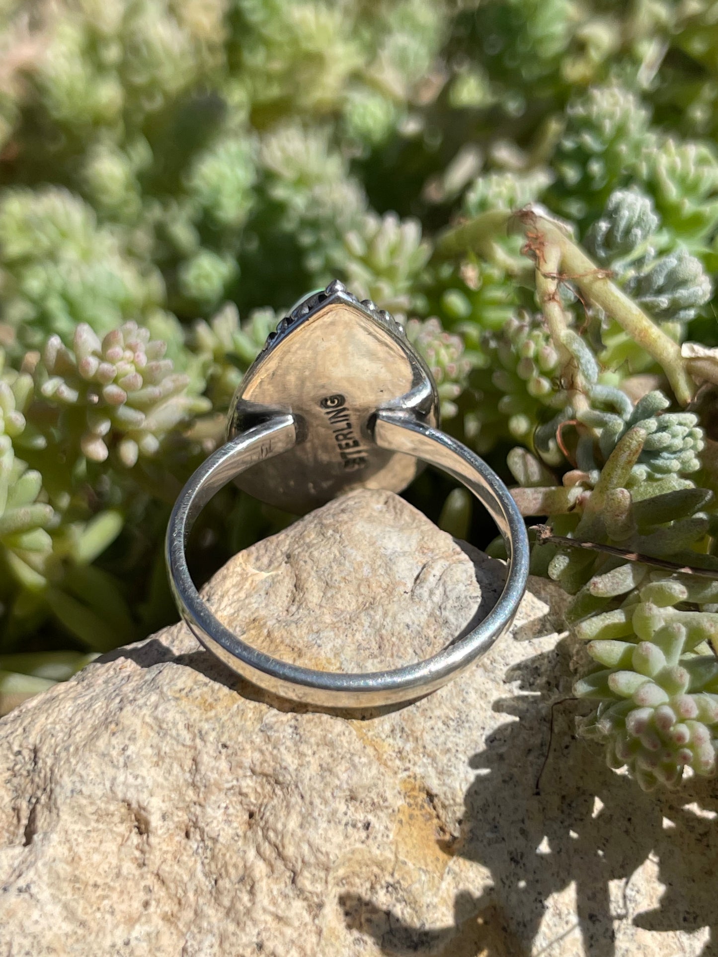 Opal Teardrop Ring  Size 7.75 | 925 Sterling Silver  B991