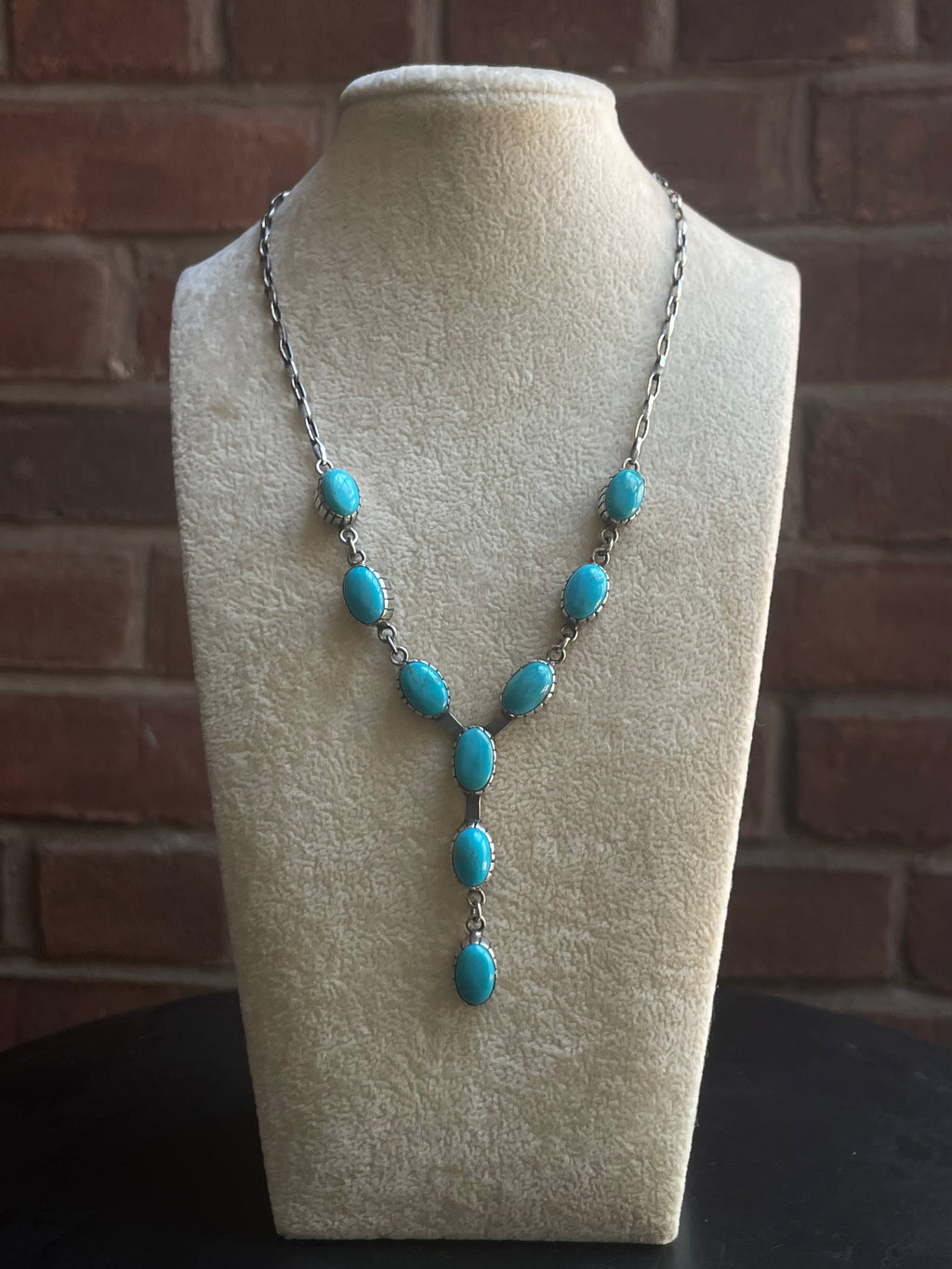 Kingman Turquoise Lariat Necklace | 925 Sterling Silver G592