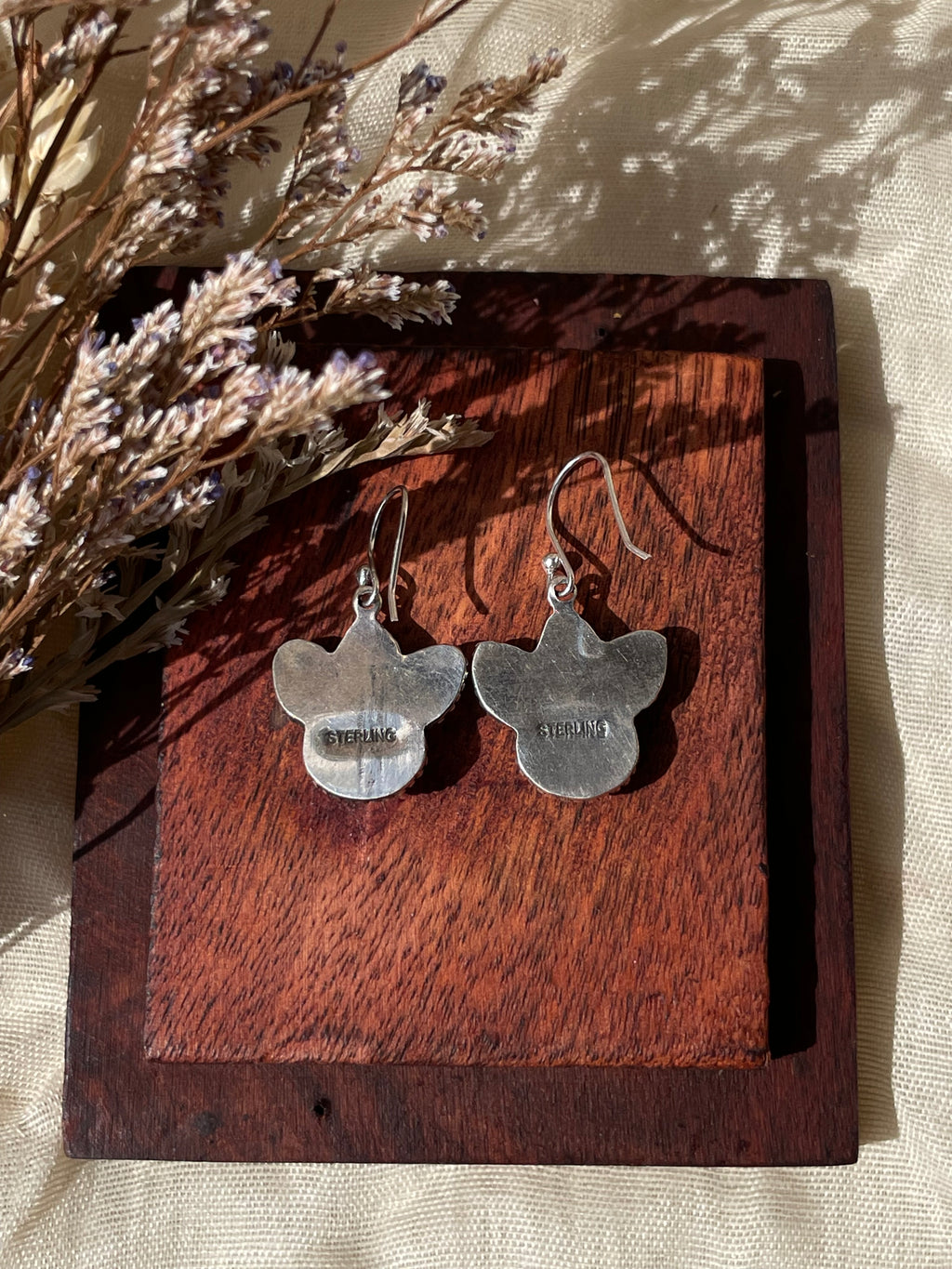 Black Onyx Paw Earrings | 925 Sterling Silver Hook E399
