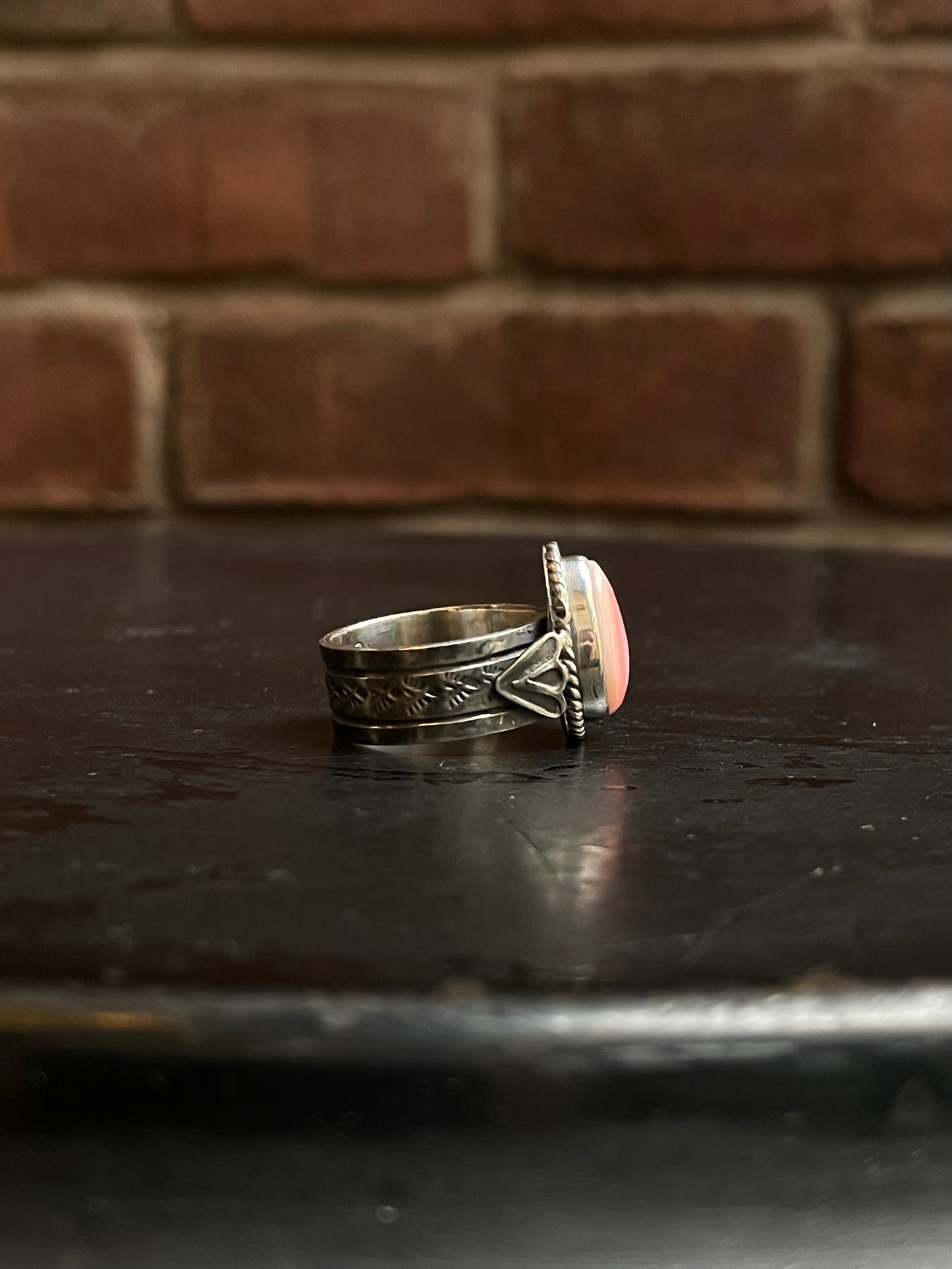 Pink Conch Ring | 925 Sterling Silver Size 7.25 E216