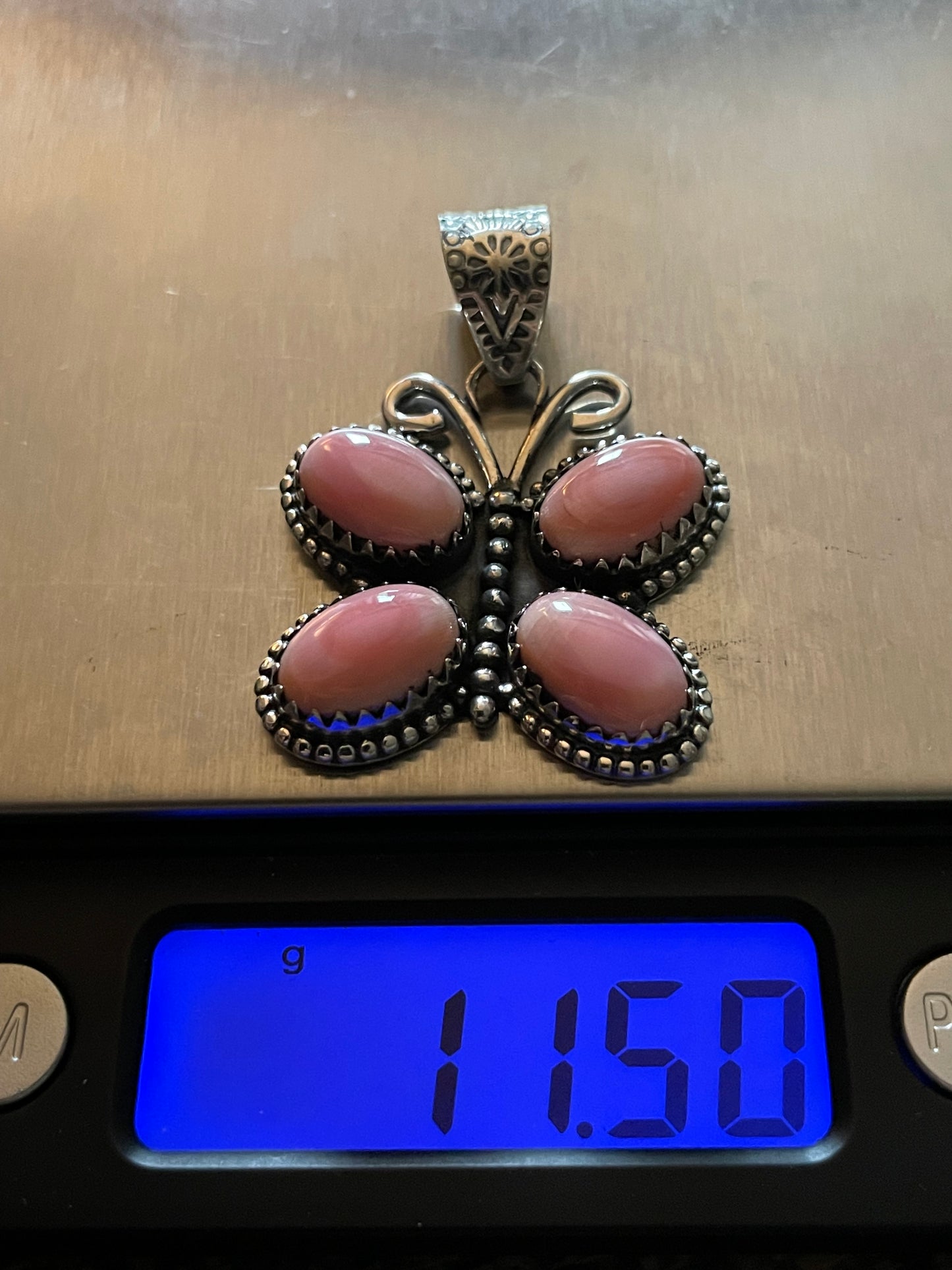 Pink Conch Butterfly Pendant | Sterling Silver 925