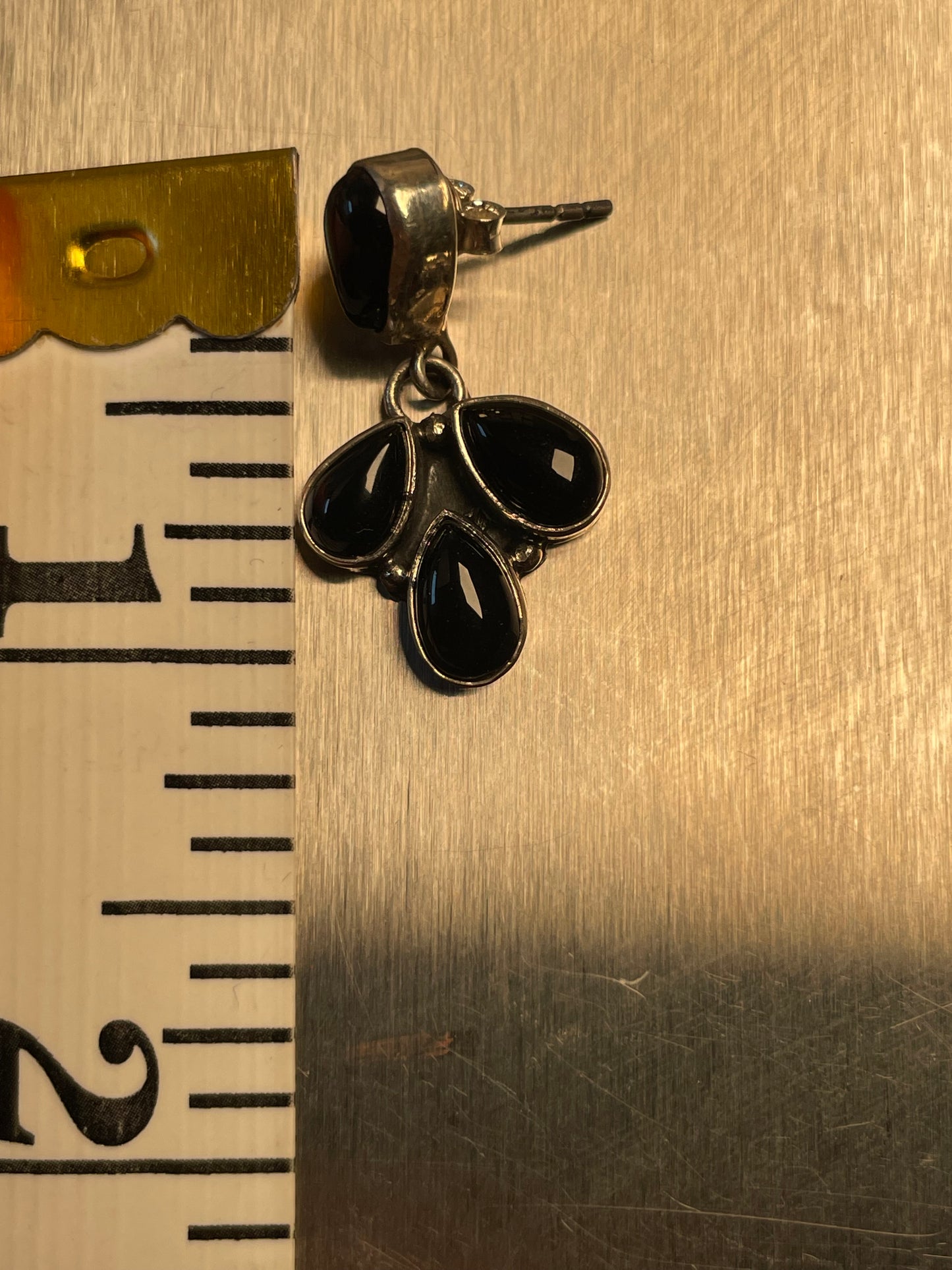 Black Onyx Stud Earrings | 925 Sterling Silver D191