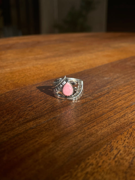 Pink Conch Ring Size 8 | 925 Sterling Silver C876