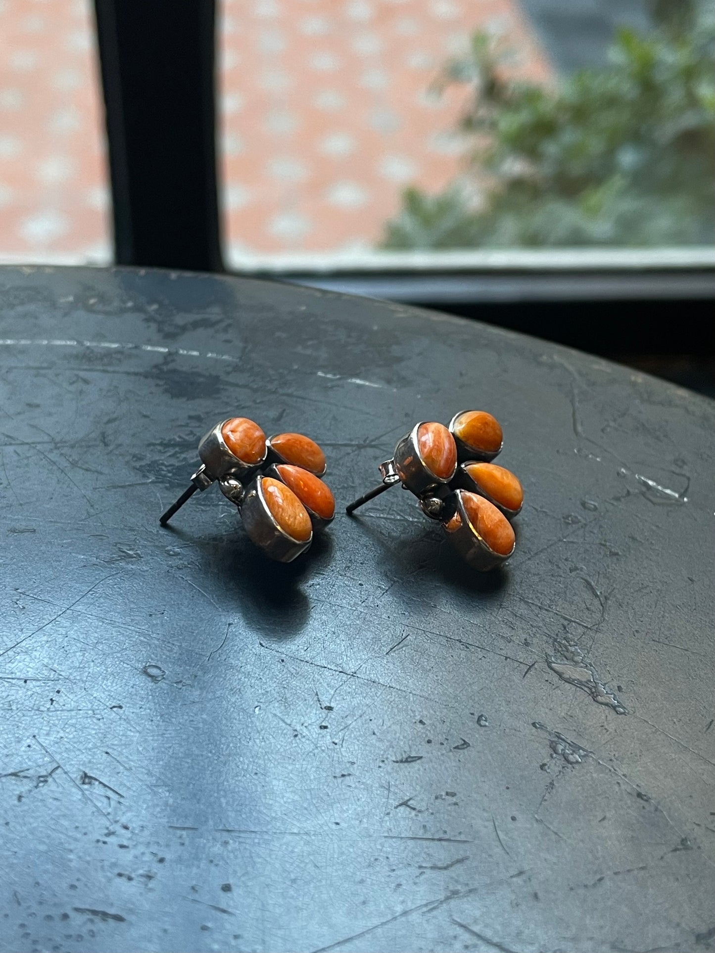 Spiny Oyster Fan Stud Earrings | Sterling Silver E646