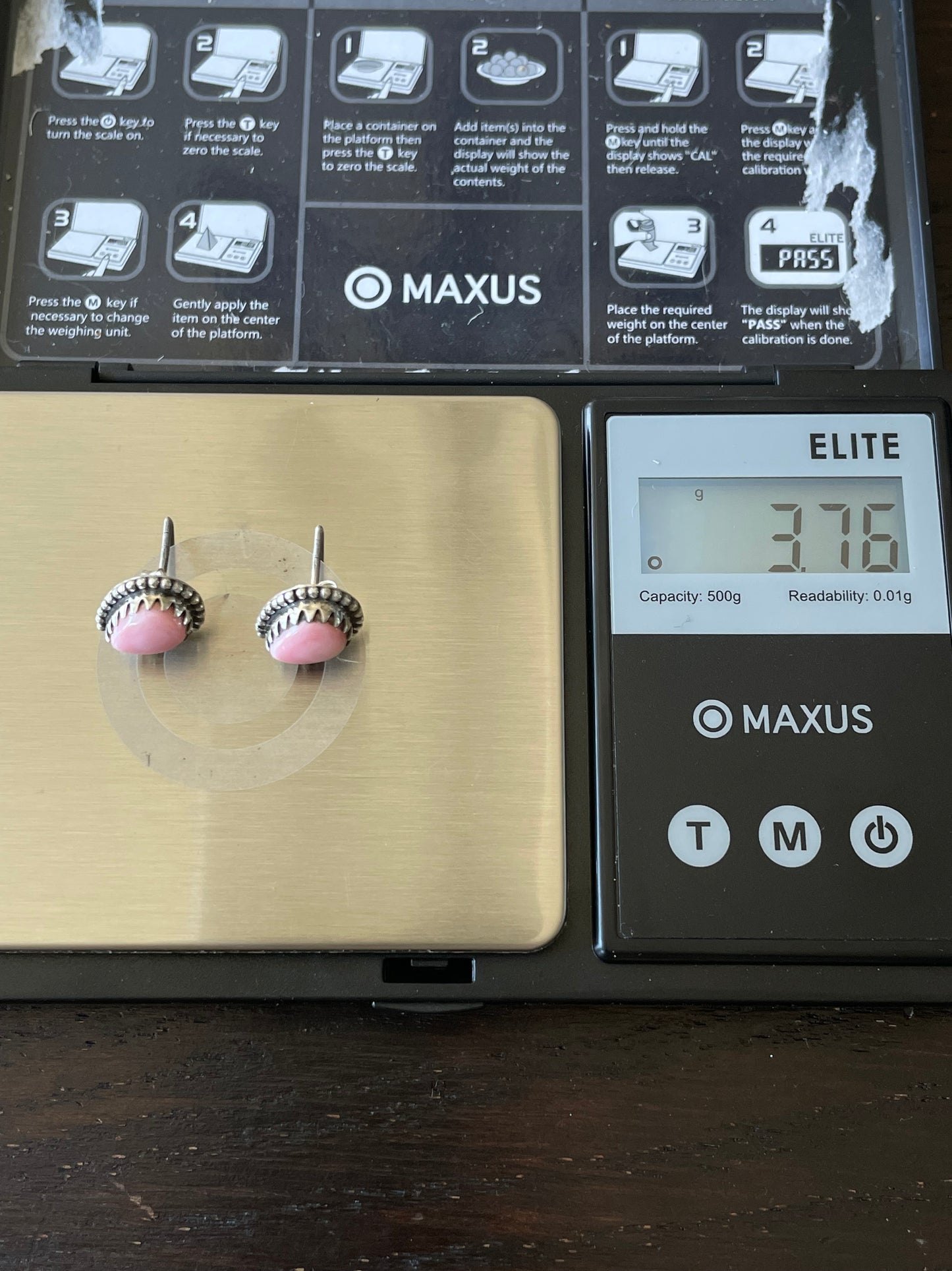 Pink Conch Teardrop Stud Earrings | 925 Sterling Silver E787