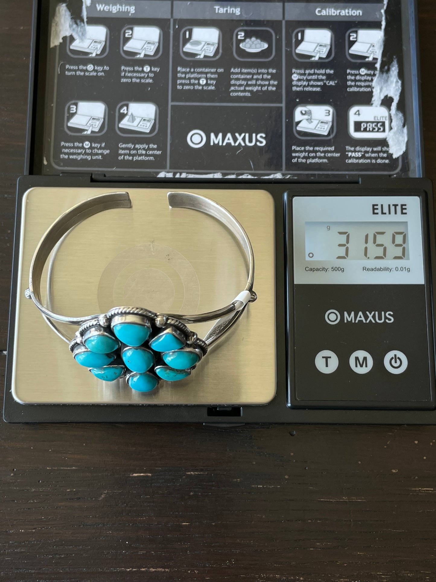 Kingman Turquoise Cuff - Adjustable Cluster Design | Sterling Silver | A771