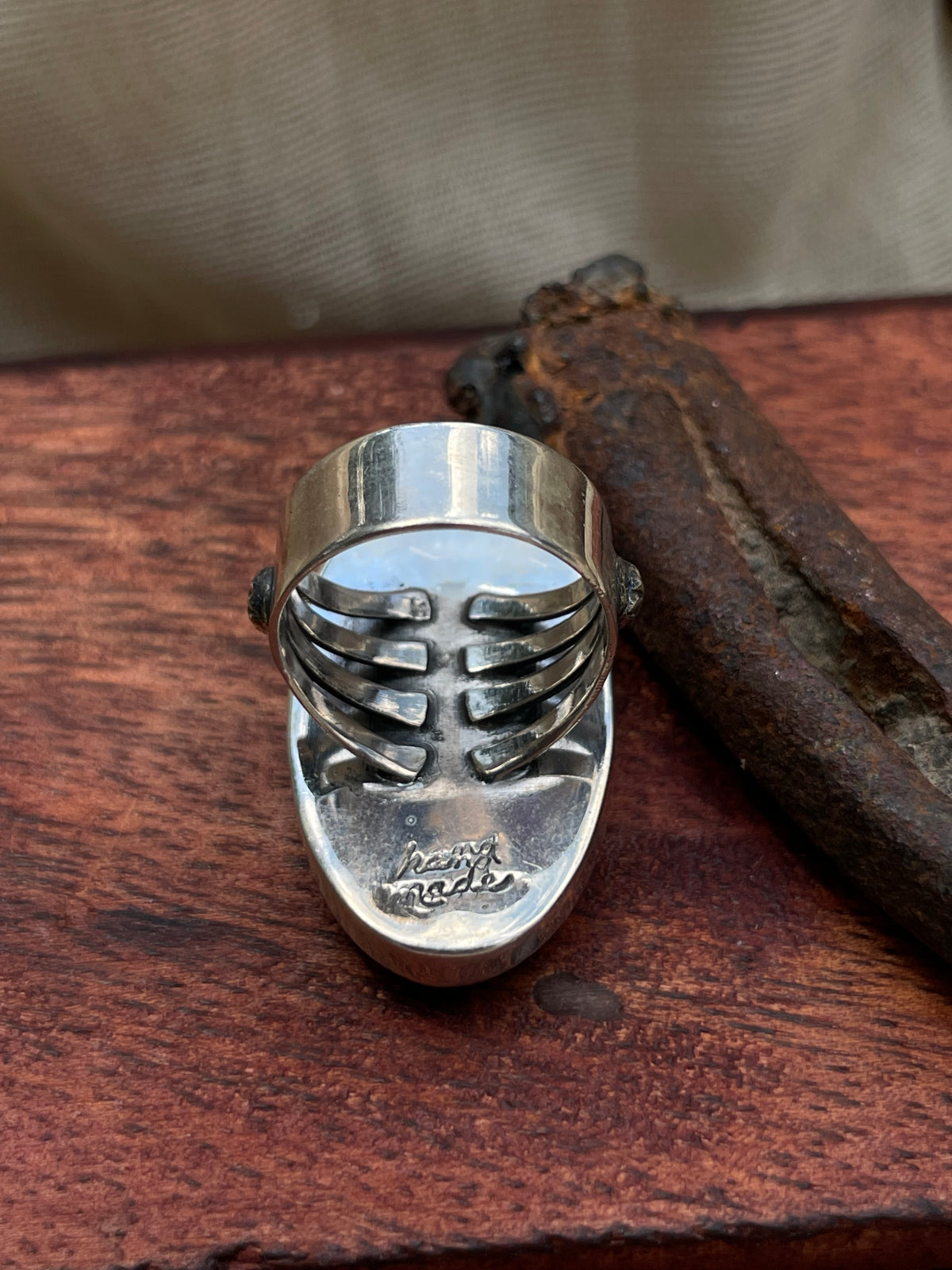 White Buffalo Ring | Sterling Silver | Size 6 C596