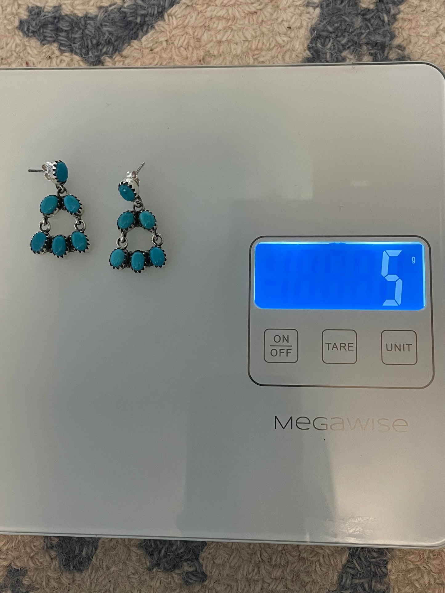 Kingman Turquoise Chandelier Stud Earrings | 925 Sterling Silver C823