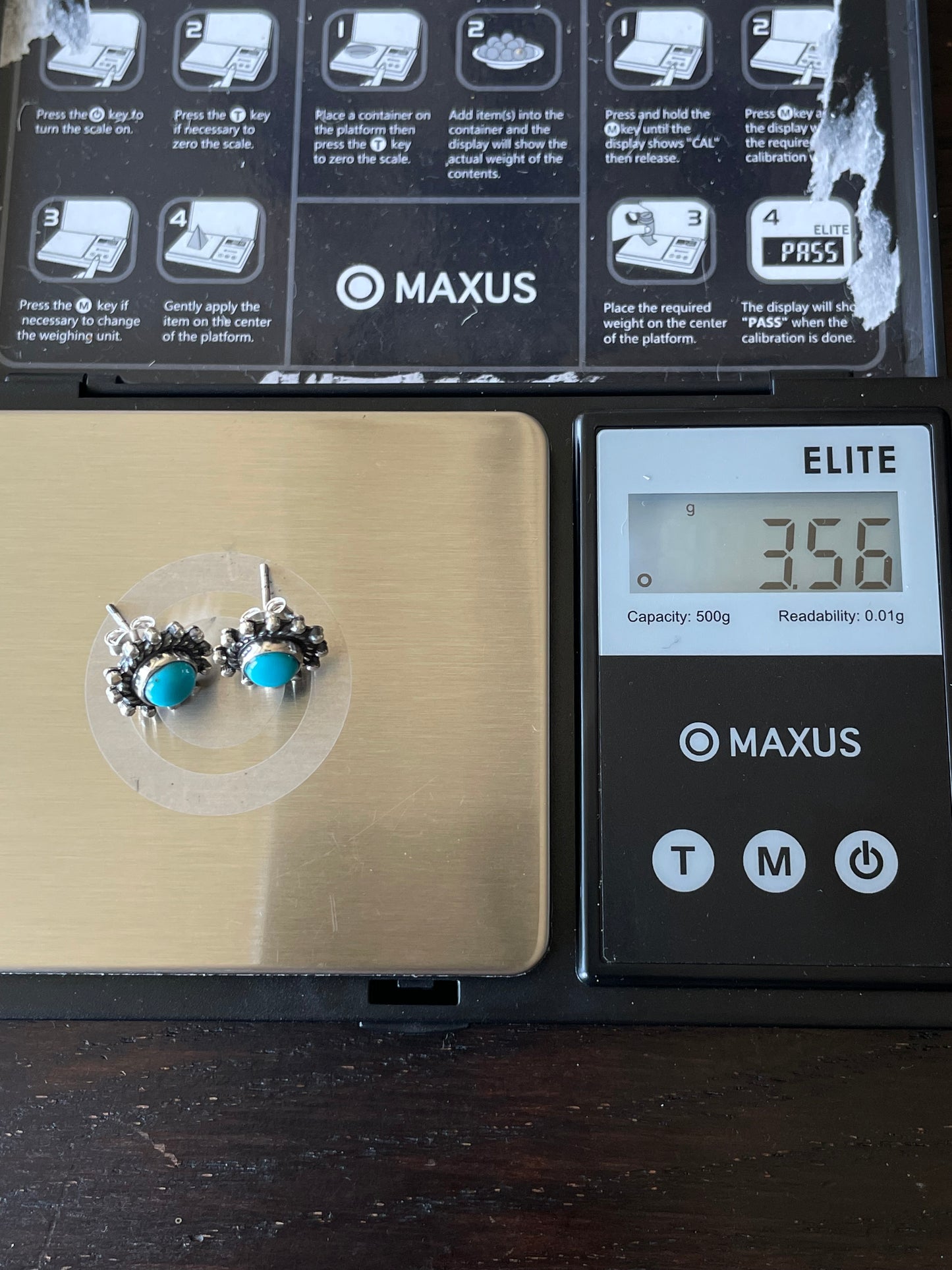 Kingman Turquoise Stud Earrings | 925 Sterling Silver E819