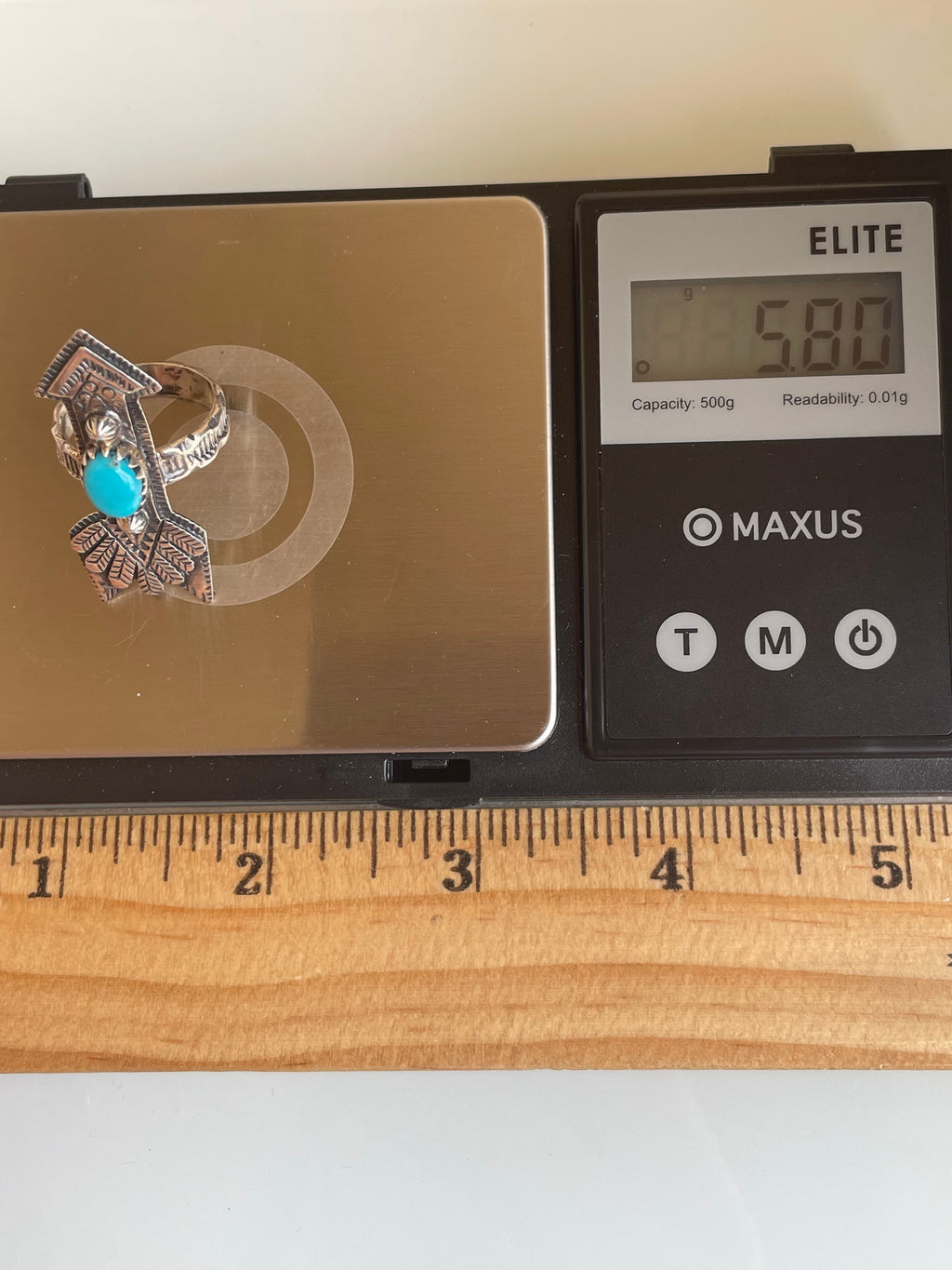 Kingman Turquoise Arrow Ring Size 6.25 | 925 Sterling Silver G506
