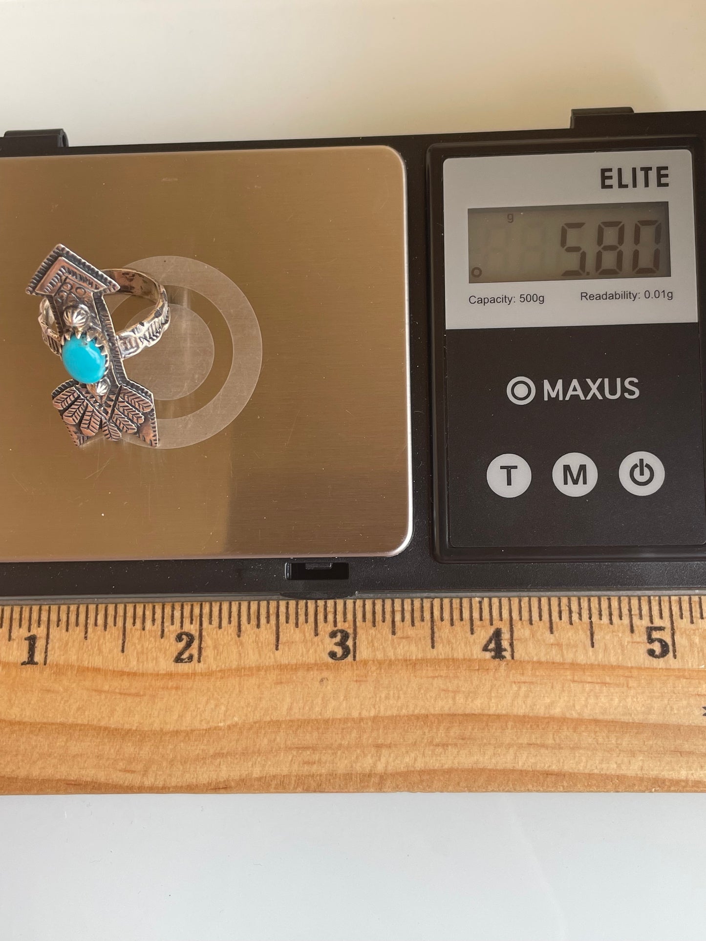 Kingman Turquoise Arrow Ring Size 6.25 | 925 Sterling Silver G506