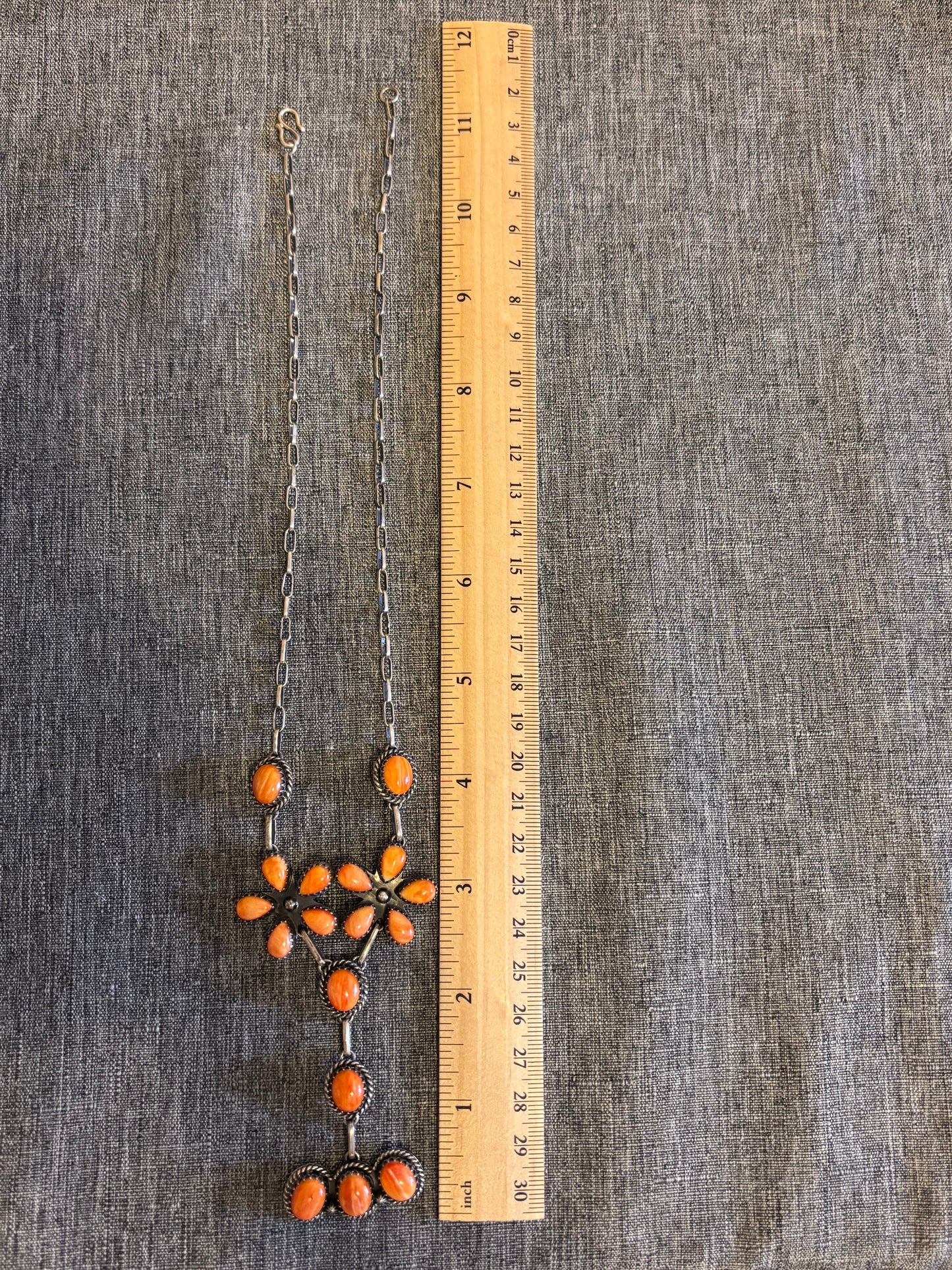 Spiny Oyster Cluster Necklace | 925 Sterling Silver Southwestern Style