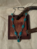 Turquoise Link Necklace | 925 Sterling Silver D319