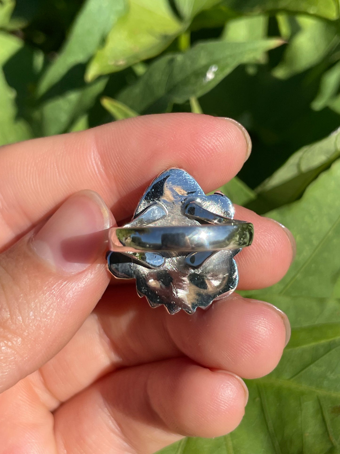 Pink Conch Leaf Design Ring | 925 Sterling Silver | Size 8 B360
