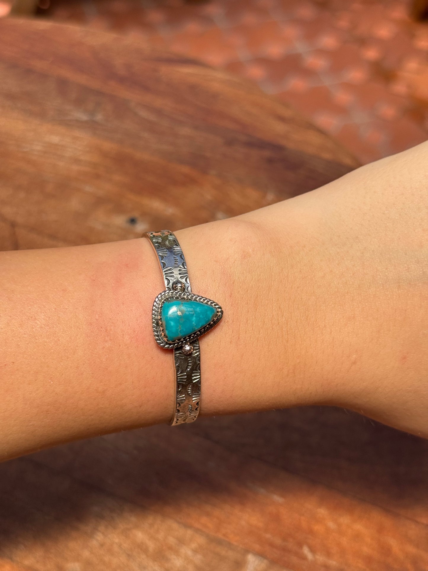 Turquoise Cuff Bracelet | Kingman | 925 Sterling Silver A573