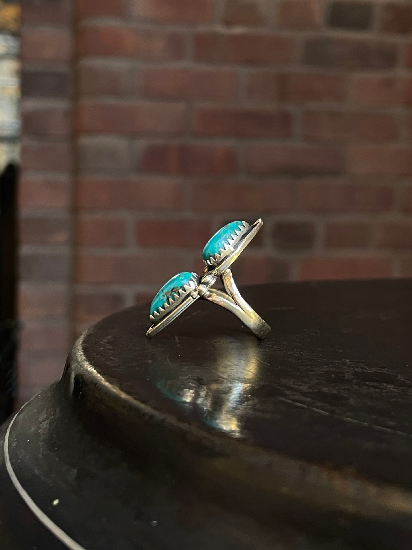 Turquoise Tear Drop Ring Size 6| Sterling Silver E881