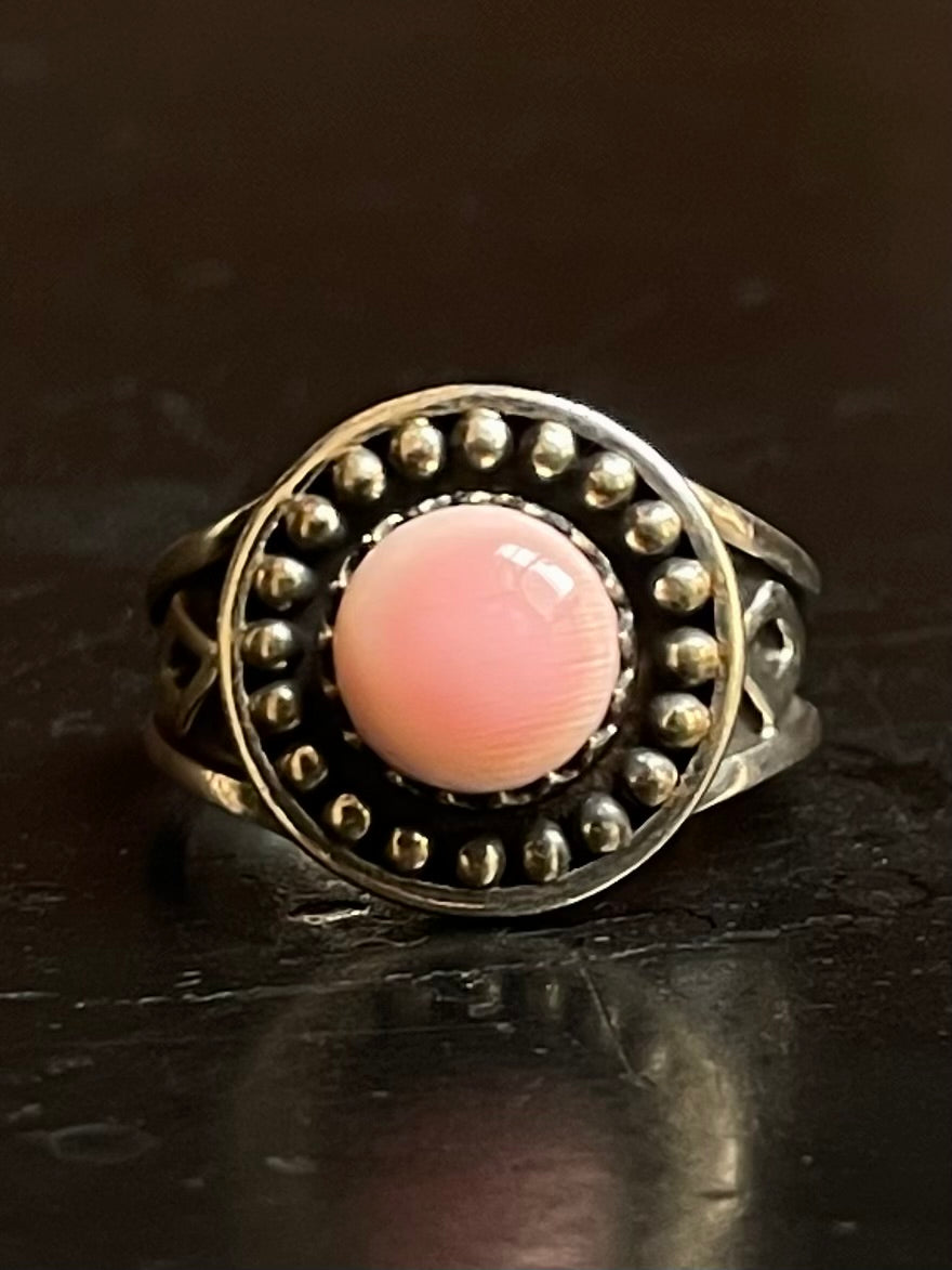 Pink Conch Ring Size 8 | 925 Sterling Silver G136